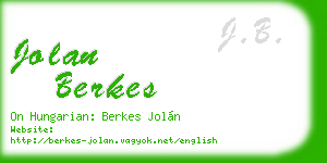 jolan berkes business card